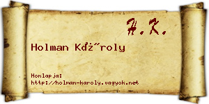 Holman Károly névjegykártya