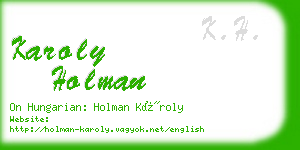 karoly holman business card